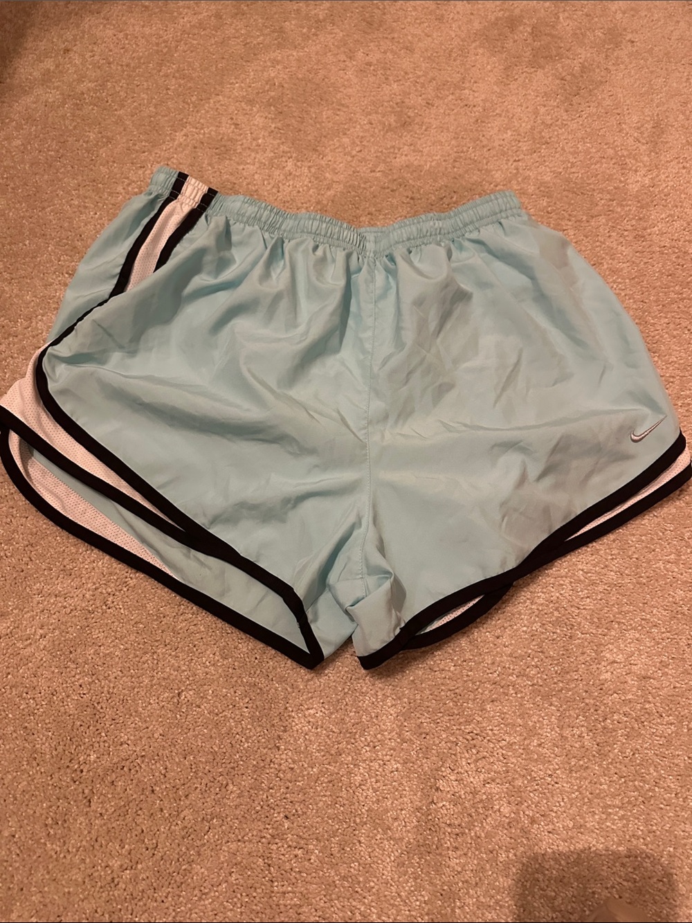 Nike Aqua Athletic Running Shorts with Black Trim